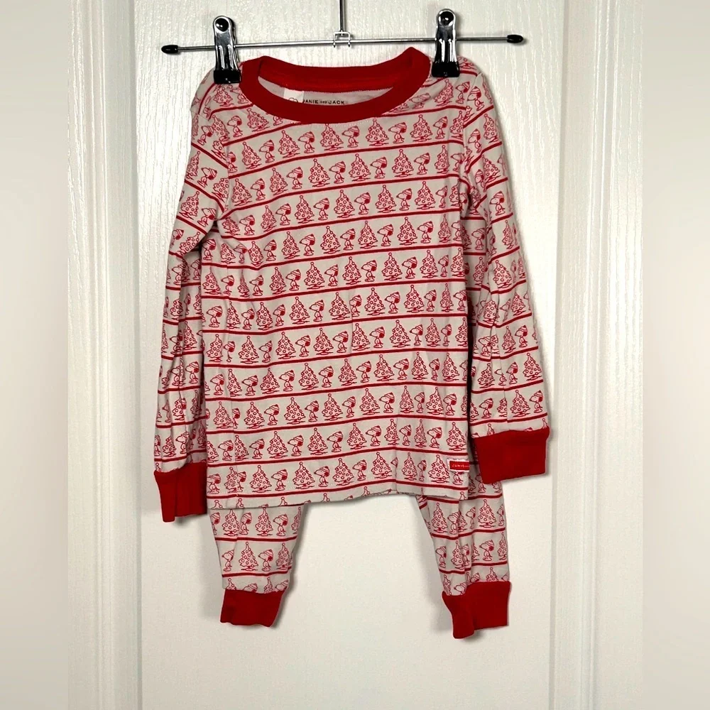 Janie and Jack Kids Snoopy Peanuts PJs Red White Size 3